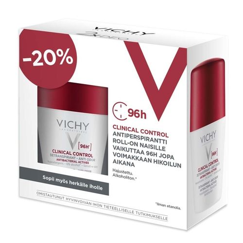 Vichy Clinical Control 96h Anti-perspirant naisille tuplapakkaus 2 x 50 ml
