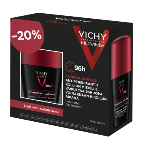 Vichy Clinical Control 96h Anti-perspirant miehille tuplapakkaus 2 x 50 ml