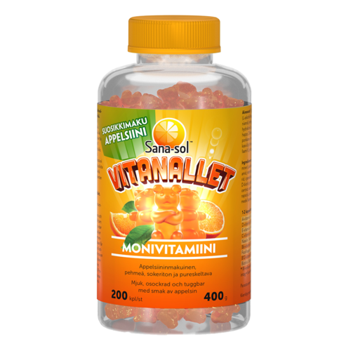 Sana-Sol Vitanallet Appelsiini 200 kpl