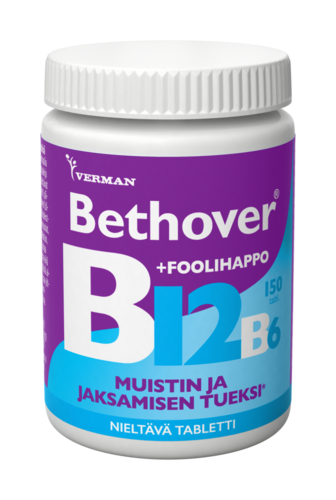 Bethover B12 + foolihappo + B6 150 tablettia