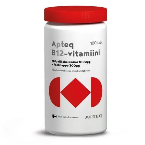 Apteq B12 metyylikobalamiini 1 mg 180 purutablettia