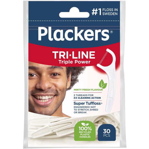 Plackers Tri-line hammaslankain 30 kpl