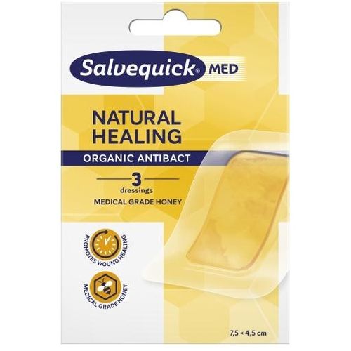 Salvequick MED Natural Healing hunajalaastari 7,5x4,5 cm 3 kpl
